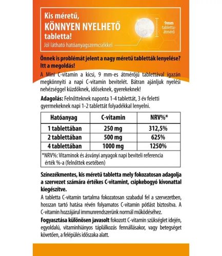 BioCo Mini C-vitamin 250mg tabletta - 120db