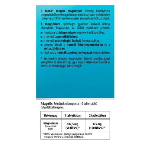 BioCo Tengeri Magnézium tabletta - 90db