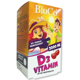 BioCo D3-vitamin 2000NE cseresznyés rágótabletta - 90db