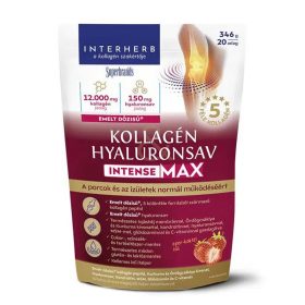   Interherb Kollagén & Hialuronsav Intense porc és izületi támogatásra eper-koktél ízű italpor - 340g