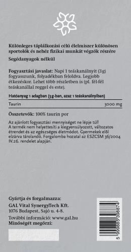 GAL 100% Taurin por utántöltő - 500g